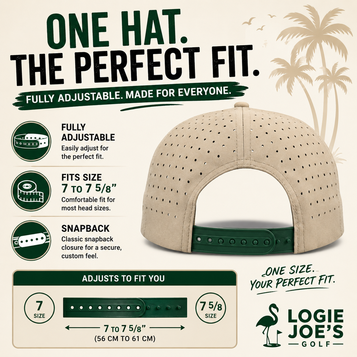 Water Hazard Golf Hat | Snapback Cap | Built-in Magnetic Ball Marker Holder + Marker Included | Adjustable